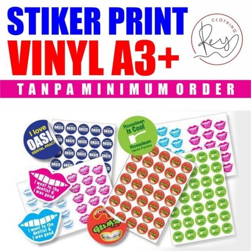 

Costom Catting stiker / Stiker Label / Bahan vinyl Anti Air Ukuran A3