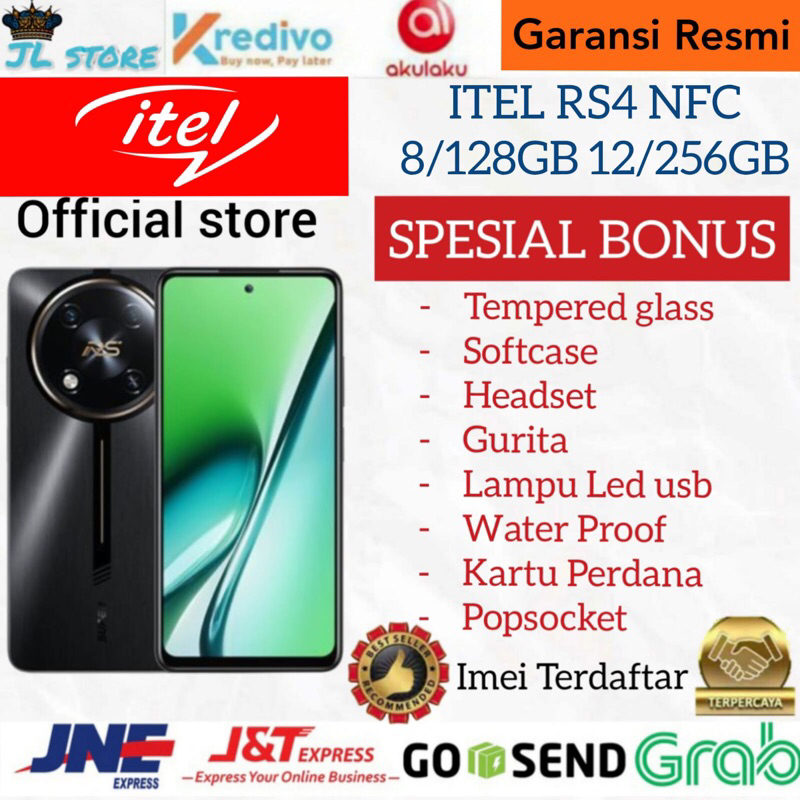 ITEL RS4 NFC RAM 12/256GB 8/128GB GARANSI RESMI ITEL