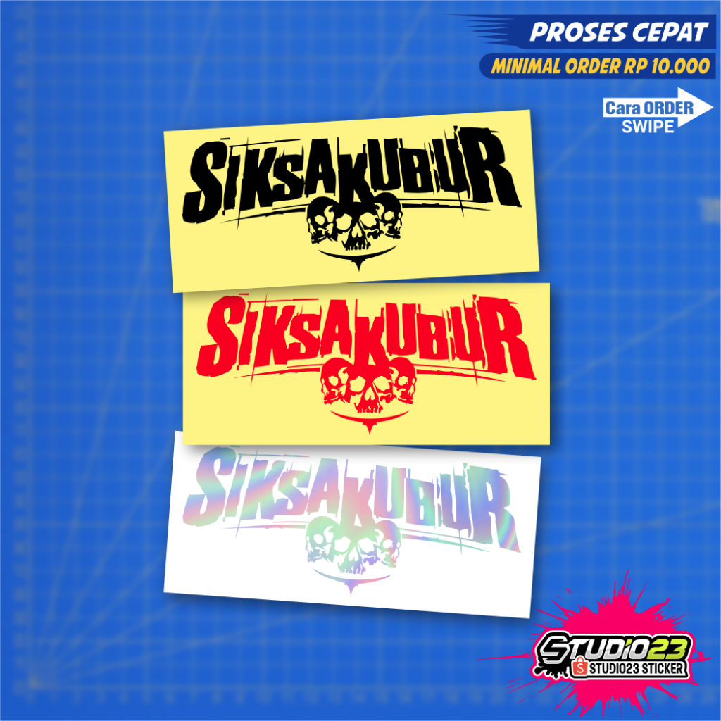 

Stiker SIKSAKUBUR Band metal cutting sticker Hologram