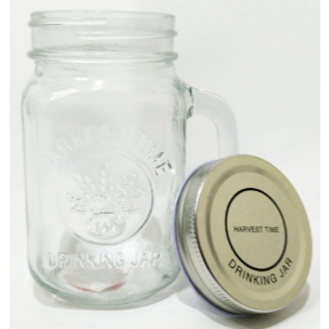 Gelas Harvest Kaca Bening Tutup Stainless steel