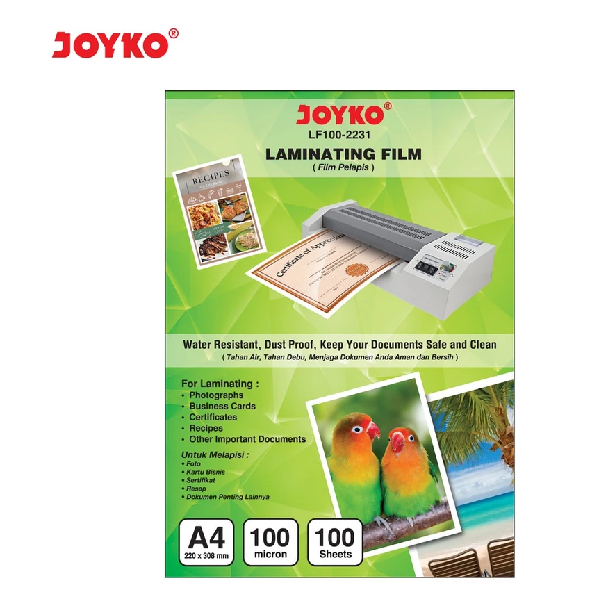 

PLASTIK LAMINATING FILM JOYKO LF100-2231 (A4)