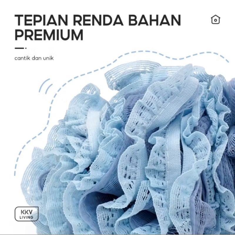 nonakembar shop ❣️KKV  Sponge Alba Sol Lace Bath Flower Shower Puff Loofah