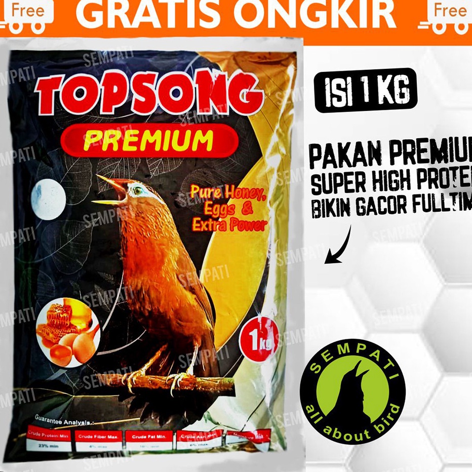SERBA SERBI Topsong Top Song Premium Pakan Makanan Voer Pur Burung Wambi Hwa Mei Hwa Mei Murai Cende