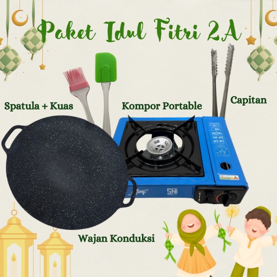 Garansi Kualitas Paket Bakaran Idul Fitri Lebaran Kompor Portable Panggangan BBQ Kuas Spatul Capitan