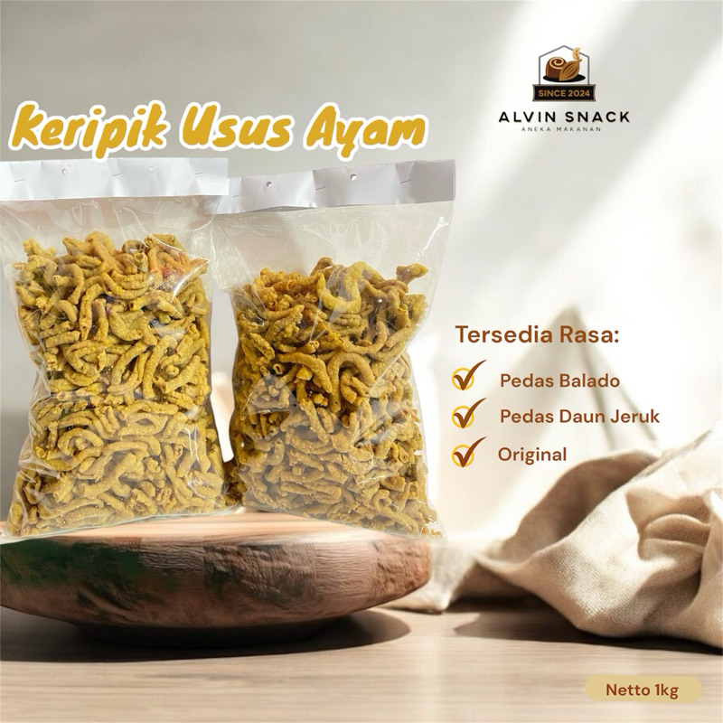 

Keripik Usus Ayam 1KG Crispy:Camilan Renyah Penuh Rasa!