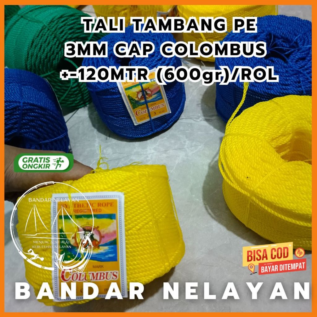 

Tali Tambang 3mm Cap Columbus BAGUS MURAH