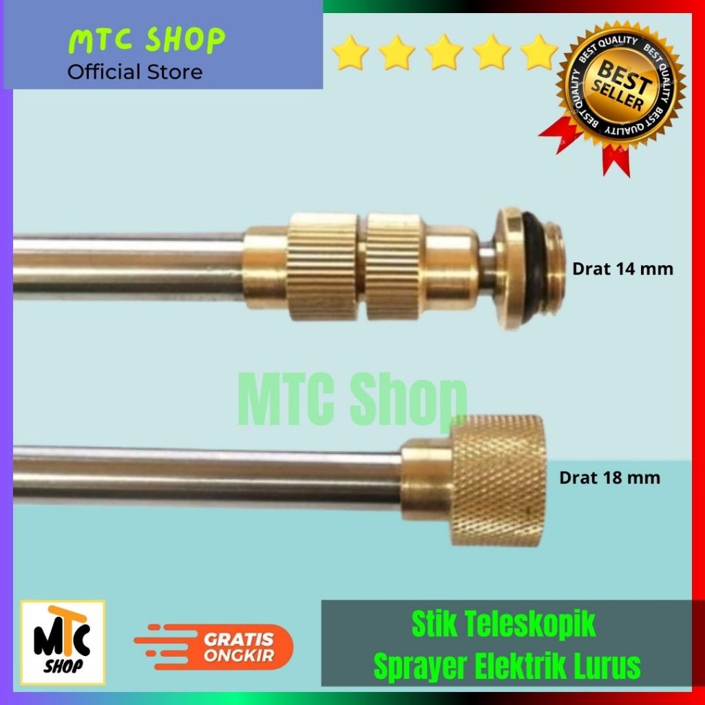 Stik Elektrik Sprayer Lurus Teleskopik | Stik Teleskopik Drat 14x18mm Sprayer Elektrik Bisa Panjang