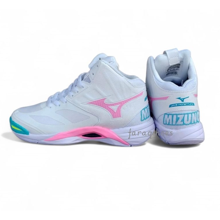 Grosir Bermutu Sepatu Voli Mizuno Momentum 2 Sepatu Voli Wanita Sepatu Volley mizuno wanita sepatu v