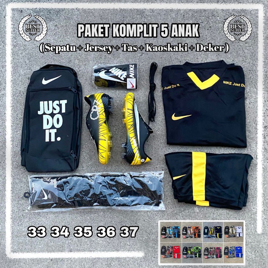 Super Hemat Full Set Sepatu Bola Anak CR 7 Terbaru Premium Paket Komplit 5 Sepatu Bola Anak SD SMP C