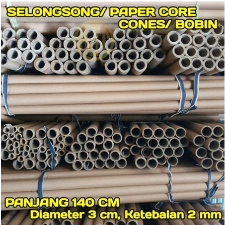 

Selongsong kardus Corong Kardus Pipa Kardus Bobin Kardus 3 CM X 140 CM
