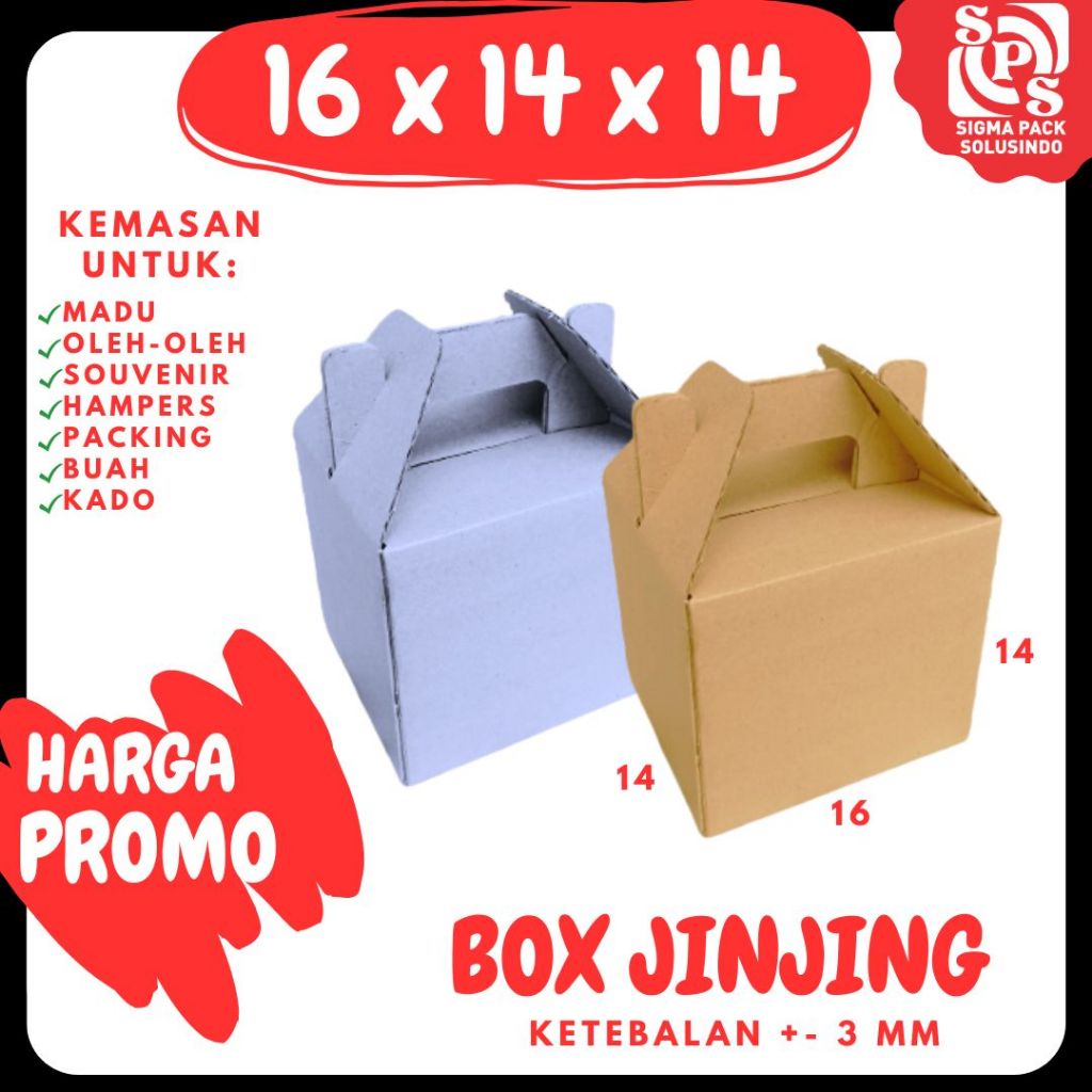 

Kardus Jinjing 16x14x14 Gable Box Dus Packing Kotak Kemasan Karton Souvenir Hampers