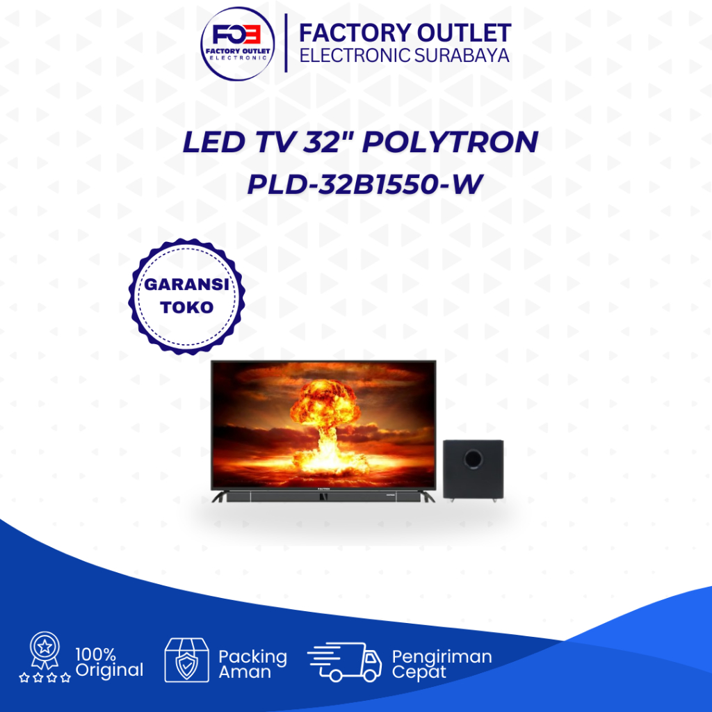 [ EKS-DISPLAY ] POLYTRON LED TV 32"" CINEMAX SOUNDBAR PLD-32B1550-W