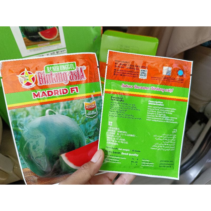 Madrid F1,Benih Semangka Non Biji Cap Bintang asiA 20gr