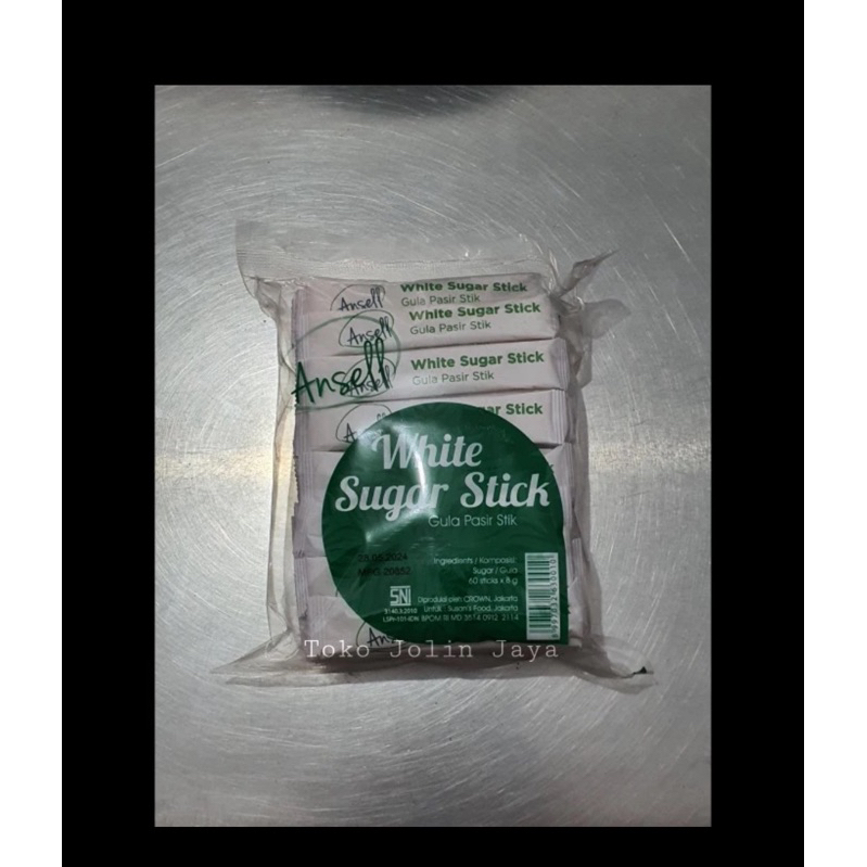 

1bks isi 60 Ansell white sugar stick / gula pasir stik