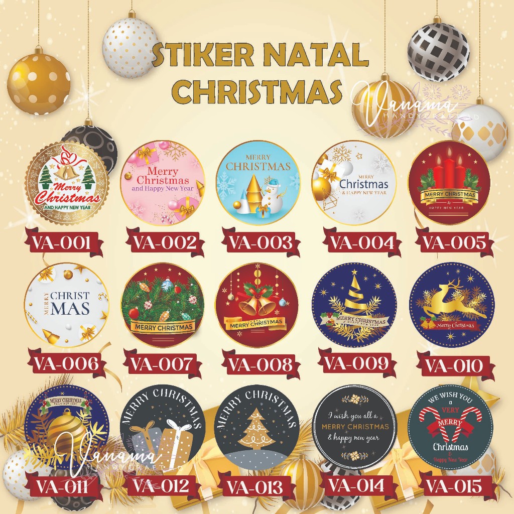 

CUSTOM STIKER NATAL BULAT MERRY CHRISTMAS TOPLES COOKIES, HAMPERS