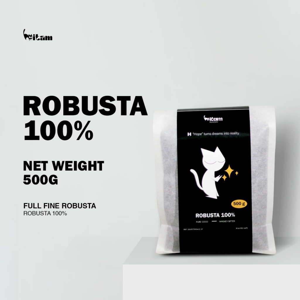 

HItam Roastery Robusta 100 % - Robusta Premium 500g Original Khas Semeru