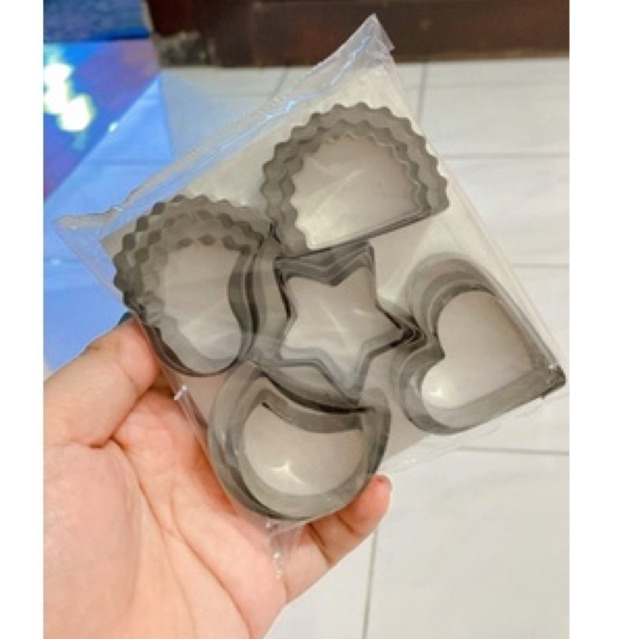 

HanaDandang Cetakan kue kacang cookie cutter kastengel kue kering isi 15 mika cantik