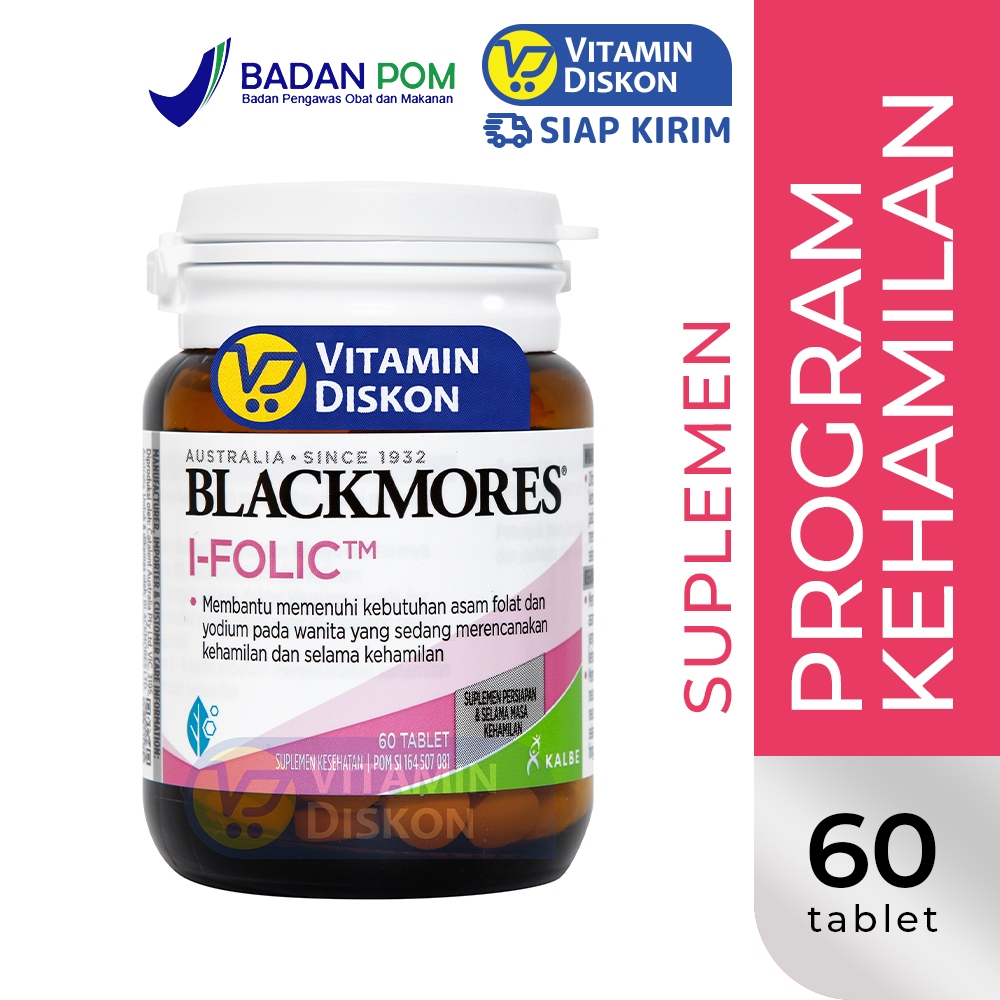 Blackmores I-Folic BPOM Kalbe 60 Tab | Suplemen Program Kehamilan Dengan Yodium Dan Asam Folat