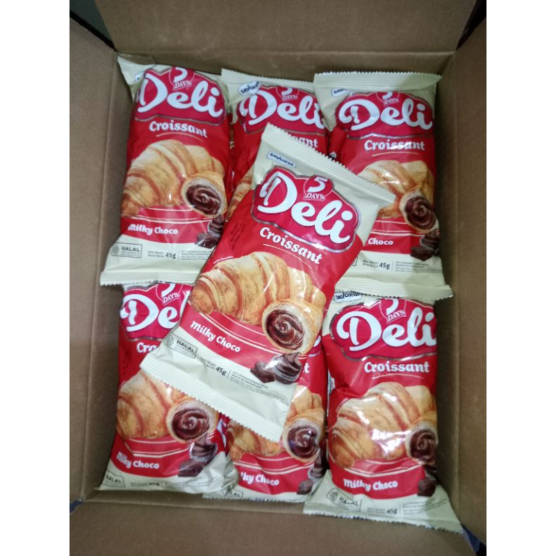 

Roti Deli Croissant choco 1 Dus isi 20 bks 45g exp april 2025