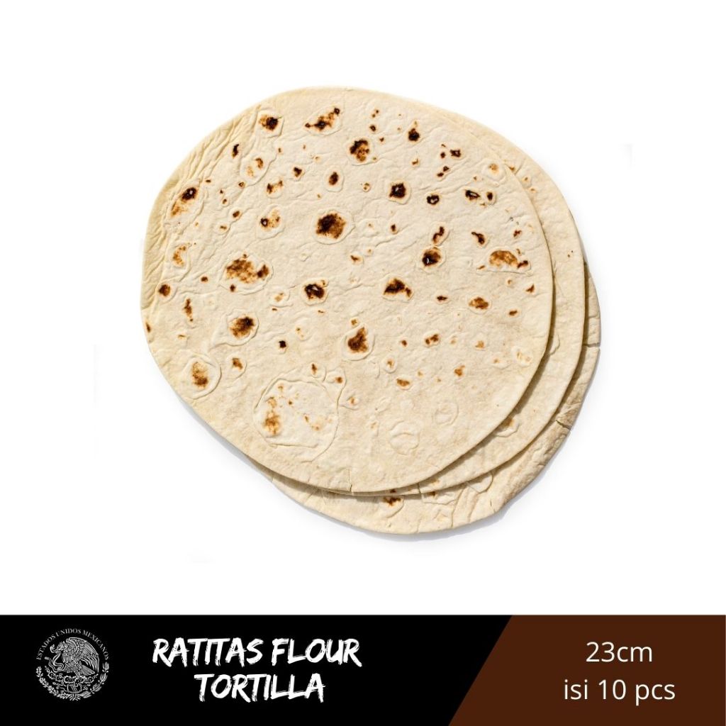 

RATITAS - Flour Tortilla Wrap (Kulit Kebab Frozen), Uk 23cm Isi 10, PREMIUM QUALITY