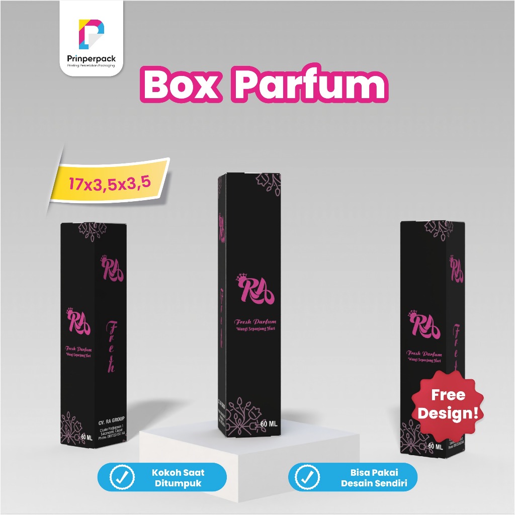 

Box parfume ukuran 17 X 3,5 X 3,5 CM/box parfume custom kosmetik printing / Dus Parfum Box Parfum Kemasan Parfum / Custom Logo Box parfum / packaging parfume / cetak dus pakai brand logo sendiri / cetak dus parfume