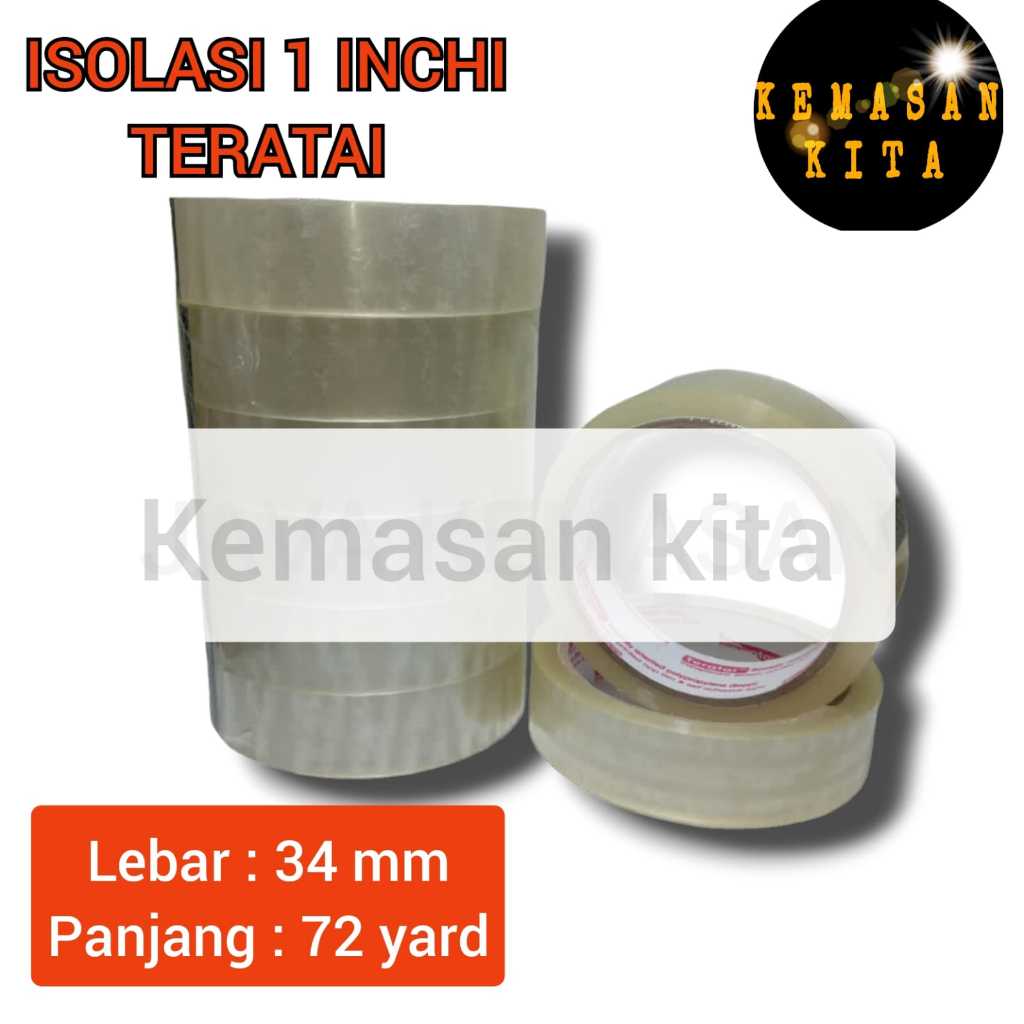 

TERATAI BENING KECIL 1" INCH ISOLASI LAKBAN SELOTIP BENING TRANSPARAN 24MM