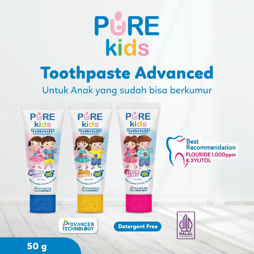 PURE KIDS Toothpaste Advanced With Fluoride & Xylitol 50 gr Odol Anak