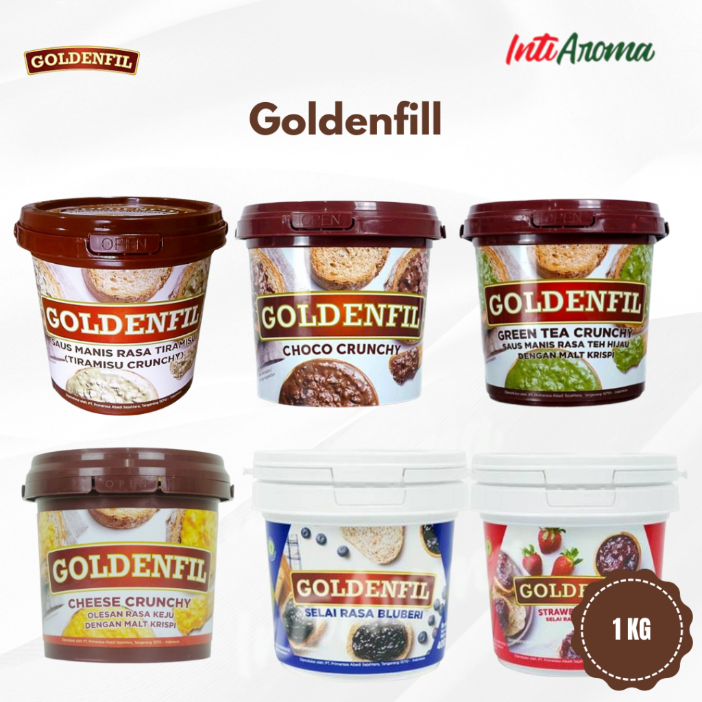 

Goldenfil Selai 1kg (Rasa Strawberry, Blueberry, Choco crunchy, Greentea, Tiramisu, Cheese Crunchy)