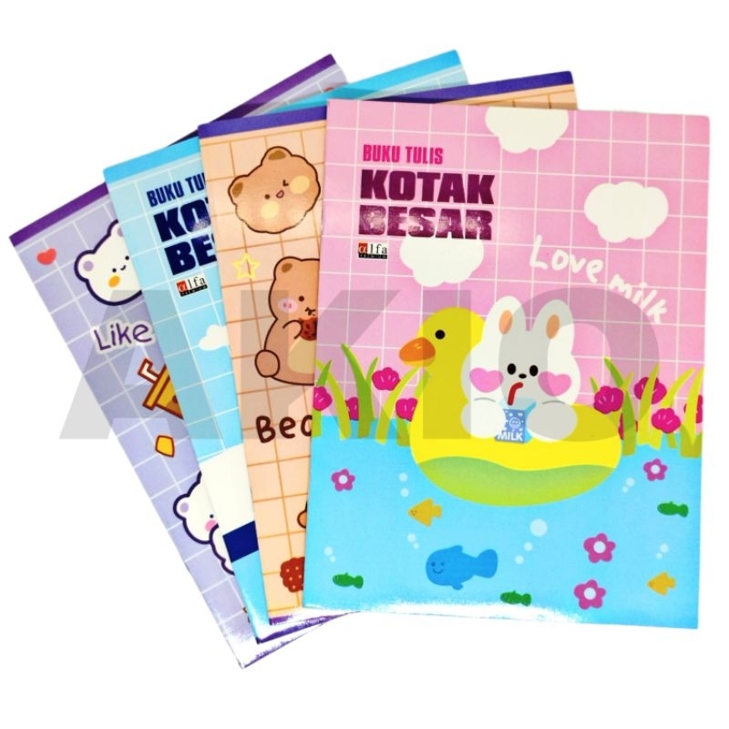 

Buku Tulis Kotak BESAR Anak Karakter BERUANG BEAR Lucu ALFA PREMIUM 38 Lb 1,4x1,4 cm Glossy Mandarin Jepang Matematika Sekolah Aesthetic BKB-24