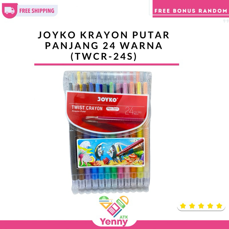 

Joyko Krayon Putar 1 Set 24 Warna | Krayon Putar Joyko 24 Warna(TWCR-24S)