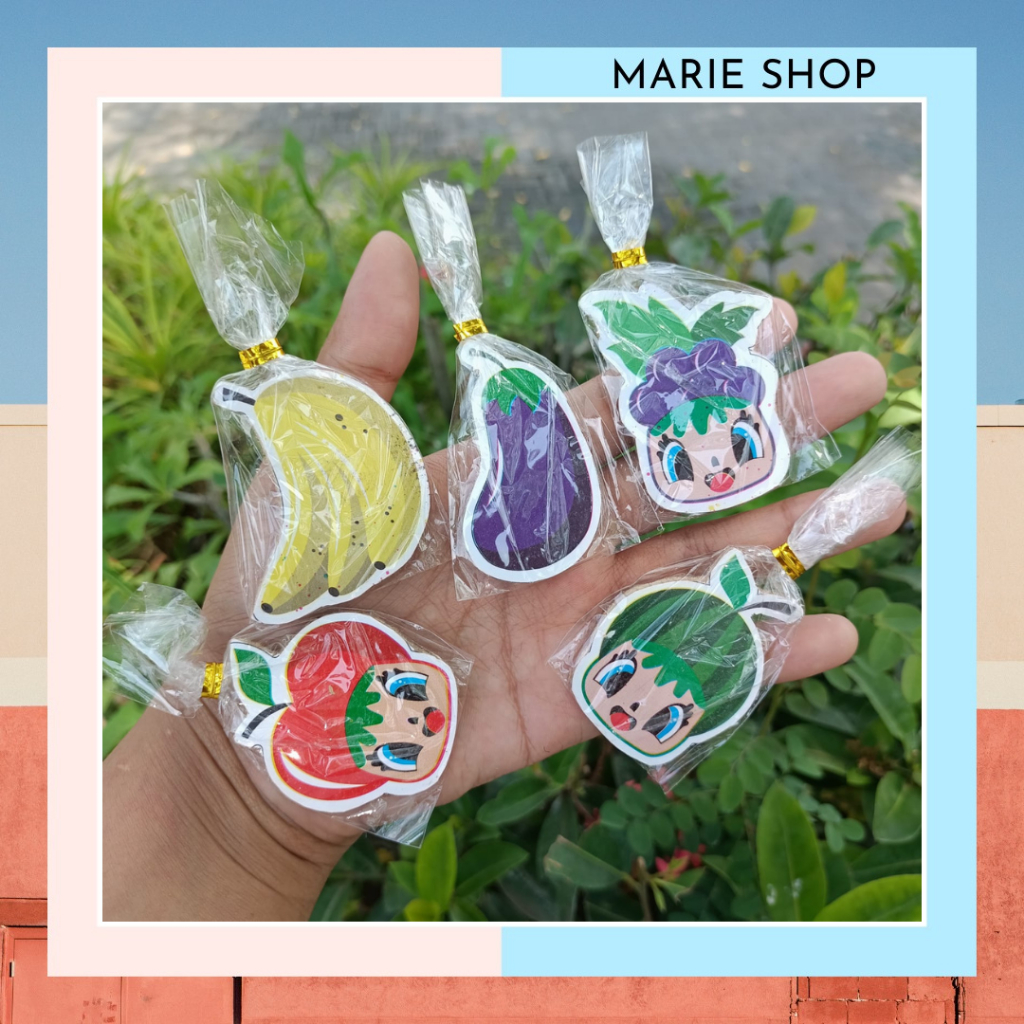 MAGNET KULKAS MOTIF BUAH DAN SAYUR - MAGNET KULKAS BENTUK BUAH - MAGNET BUAH KEMAS PLASTIK - TEMPELA