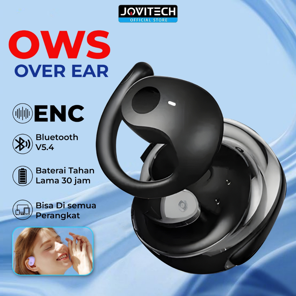 (CUCI GUDANG TWS)Jovitech EP22 OWS Headset TWS Bluetooth 5.4 Headset Sport Noise Reduction HiFi Ster