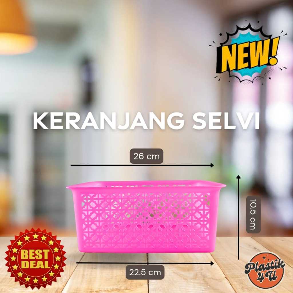 Keranjang Selvi Plastik Warna Pink | Storage Plastik Serbaguna | Warna Pink