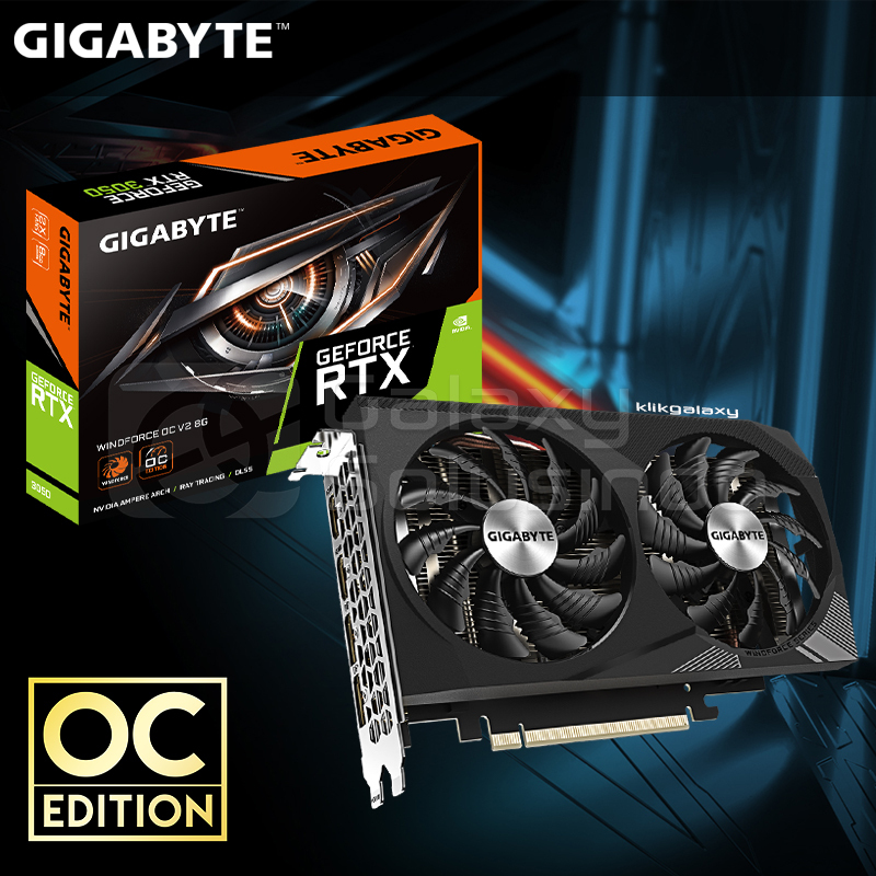 GIGABYTE GeForce RTX 3050 WINDFORCE 8GB OC V2 GDDR6 - VGA RTX3050 8G DDR6 Ampere