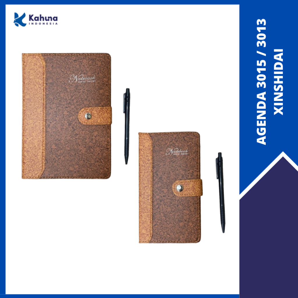 

BUKU AGENDA KANTOR BISNIS BAHAN KULIT TEBAL/ NOTEBOOK KANCING SET PULPEN FREE SERIES 3013 & 3015 XINSHIDAI