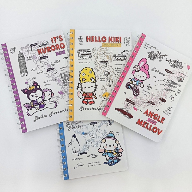 

✨COD Sanrio Notebook Ring A5 Buku Tulis Jilid Ring Spiral Karakter Kartun Lucu -MG