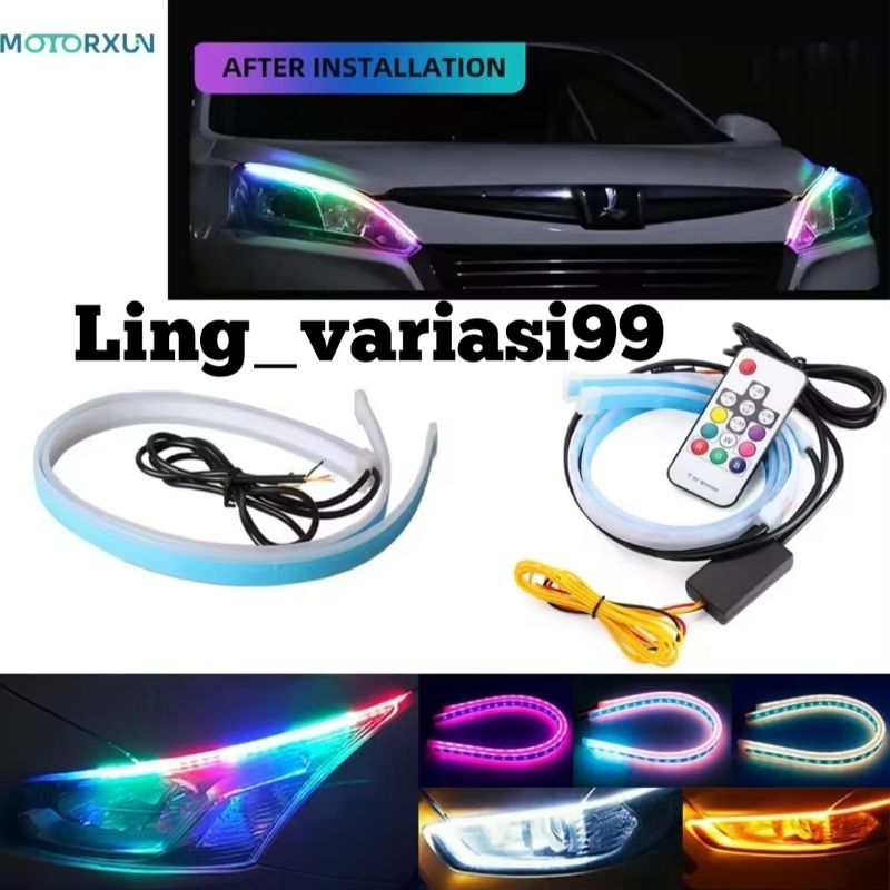 Lampu LED Alis RGB Remot 12V Lampu Alis Mobil / Motor