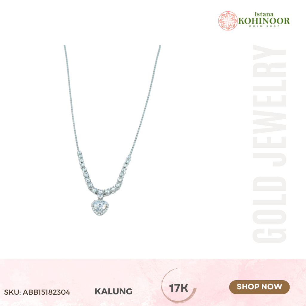KOHINOOR KALUNG EMAS WHITE GOLD 17K VARIASI