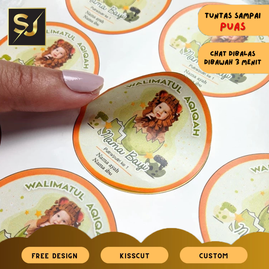 

2-4 Stiker Label Tasyakuran Aqiqah Sangjaya Sticker Nama Anak Bayi Ucapan Kelahiran Akikah