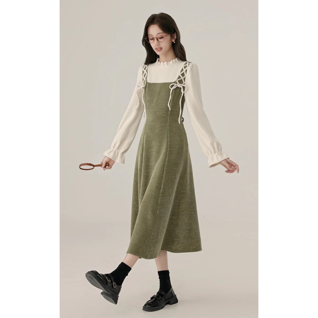 Dress Maxi Premium Realpict Gaun Panjang Lengan Panjang Kasual Import china