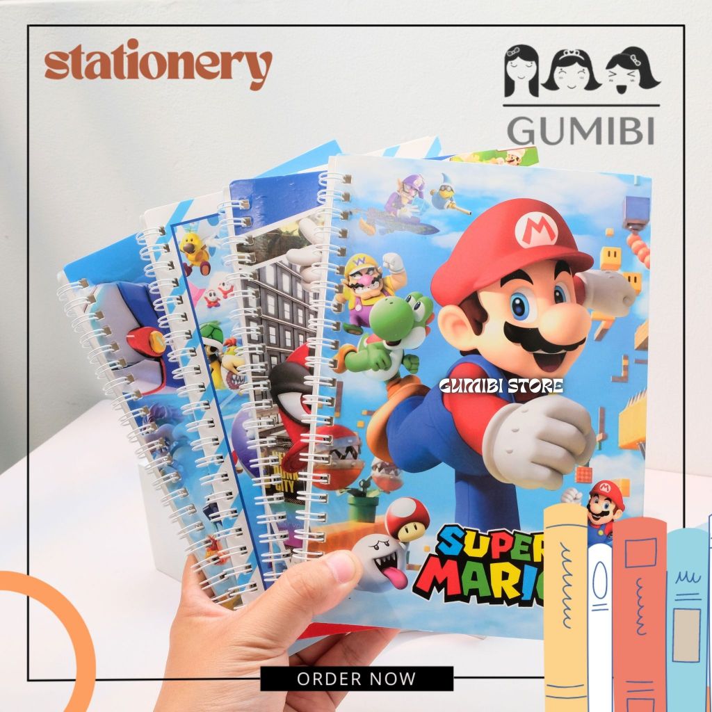

BUKU SPIRAL A5 MARIO BROS NOTEBOOK RING SPIRAL UKURAN A5 BUKU TULIS CATATAN BERGARIS MOTIF MARIO BROS LUCU TERMURAH