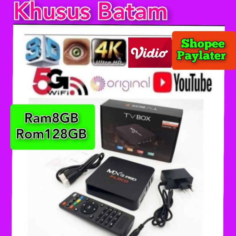 TV BOX ANDROID RAM 8GB/128GB ANDROID TV BOX MXQ Pro 4K 5G (KHUSUS BATAM)