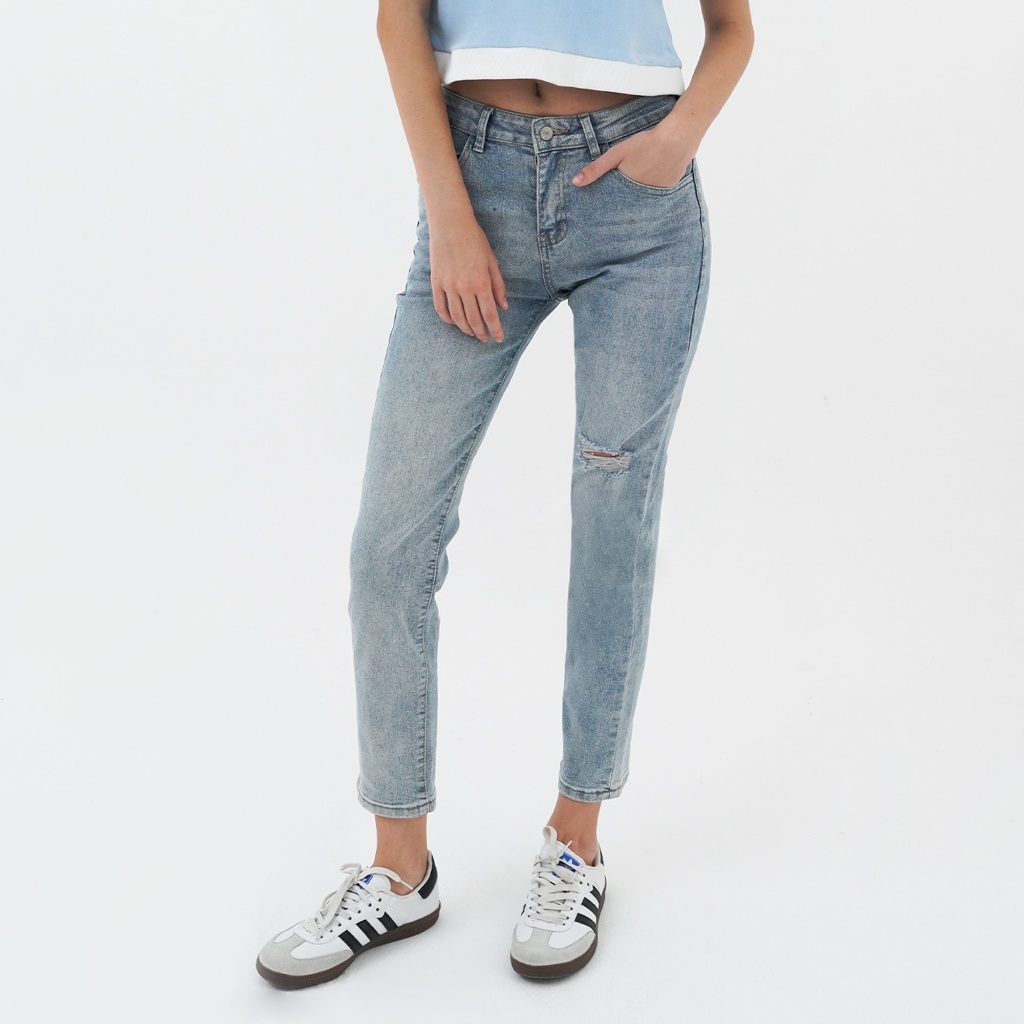 FLIES Denim Pants Skinny Look Celana Denim Wanita I31000236F Biru