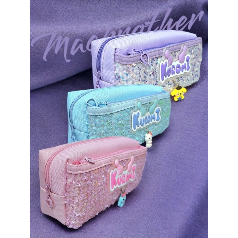 

Tempat pencil / pencil case manik gliter KUROMI