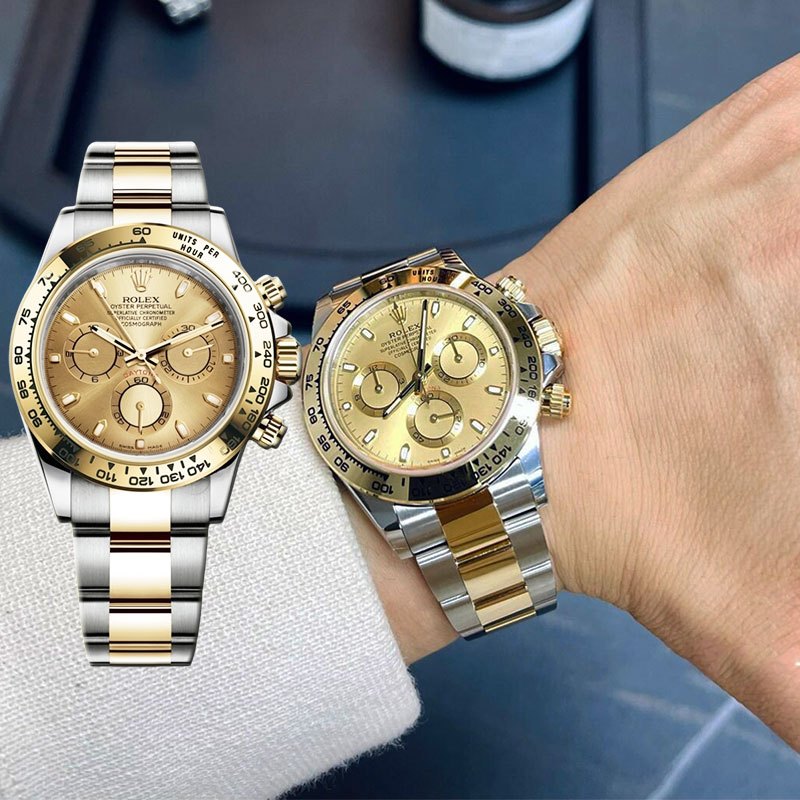 【100% ASLI】Original Jam tangan Rolex Cosmograph Daytona seri m116503-0003 diameter 40 mm Gold dial b