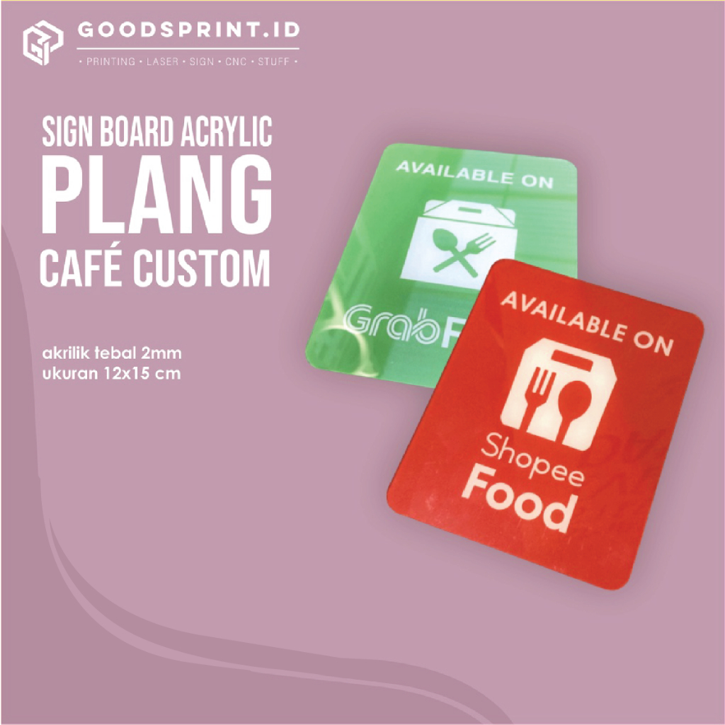 Signboard Custom / Plang Cafe / Sign Board Acrylic Custom / Dekorasi Rumah / Cafe