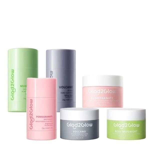 Glad2Glow Volcano Clay Mask - Glad2Glow Mugwort Clay Mask - Ayu Herbal