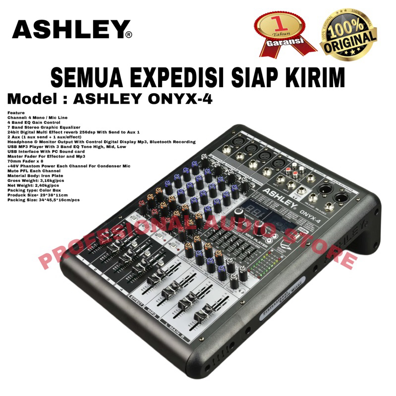 MIXER ASHLEY 4 CHANNEL ONYX-4 ONYX4 ONYX 4 EFEX SUDAH NYESS 199DSP