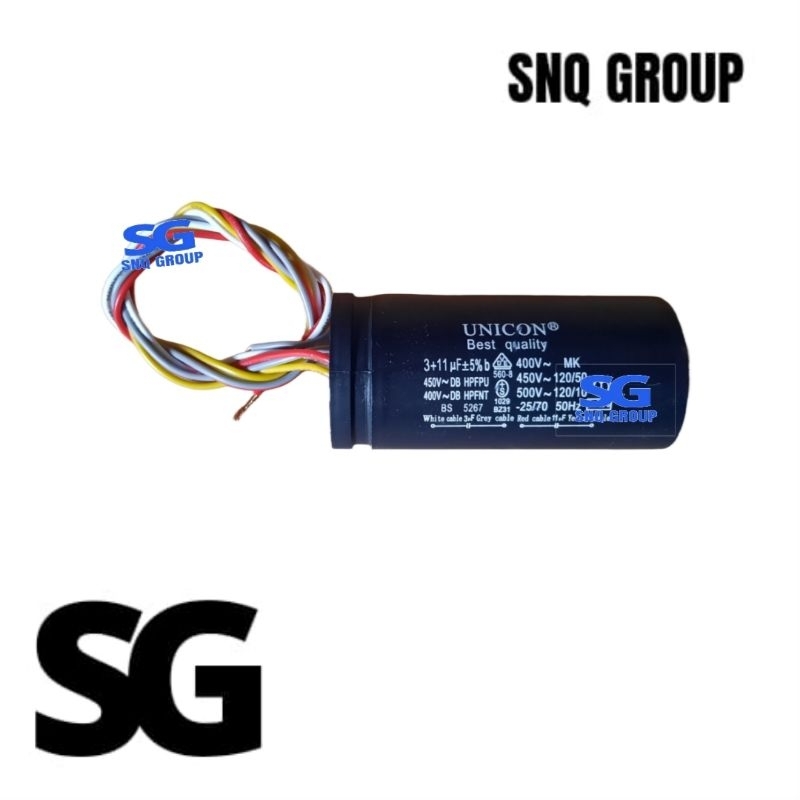 Capasitor mesin cuci 2 tabung 4 kabel 11+3 uf - Kapasitor mesin cuci sharp, aqua dll