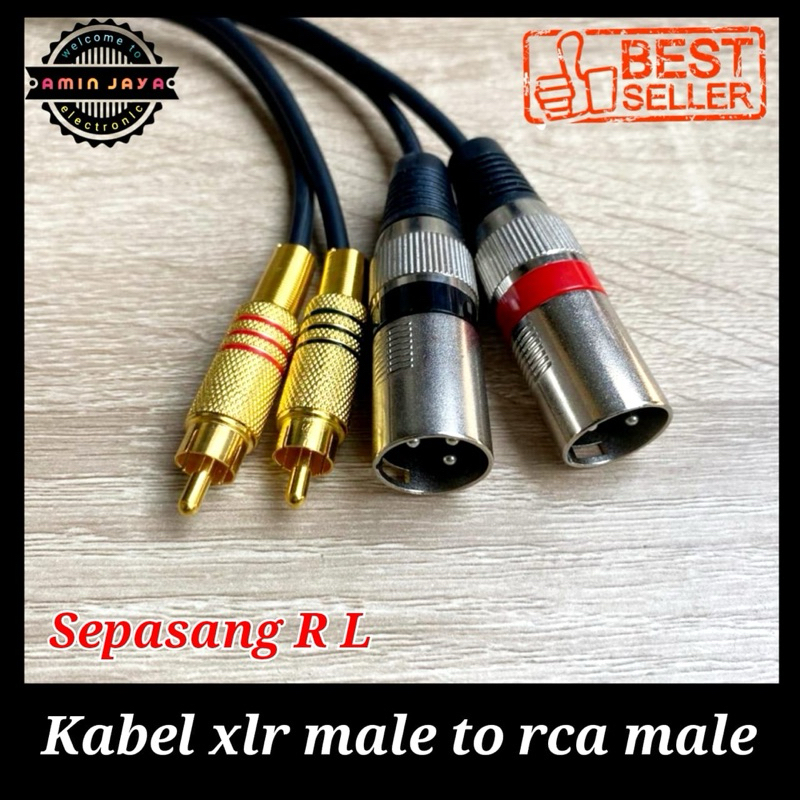 Kabel rca to xlr male / xlr male to rca sepasang